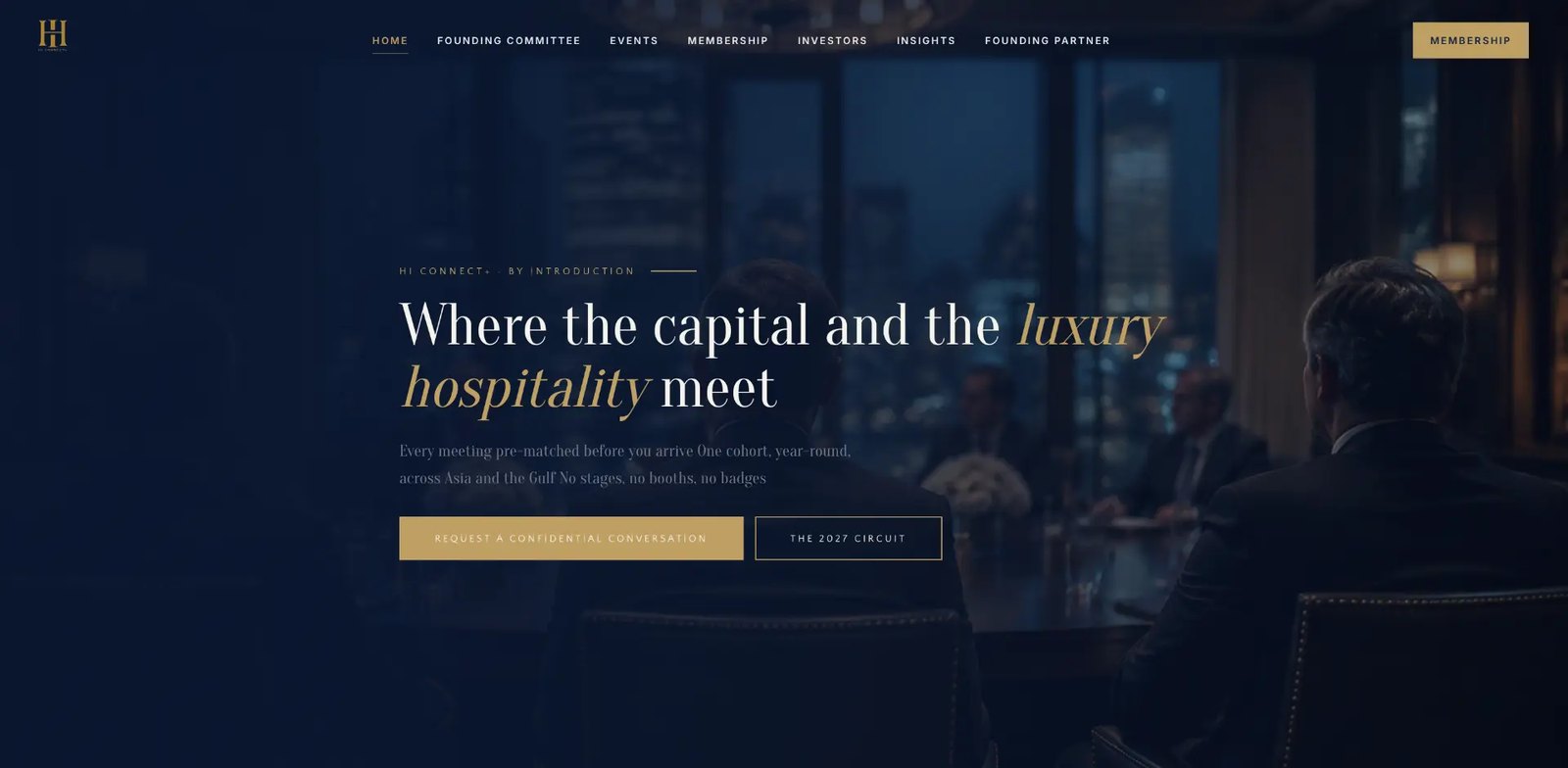The HI Connect+ website homepage